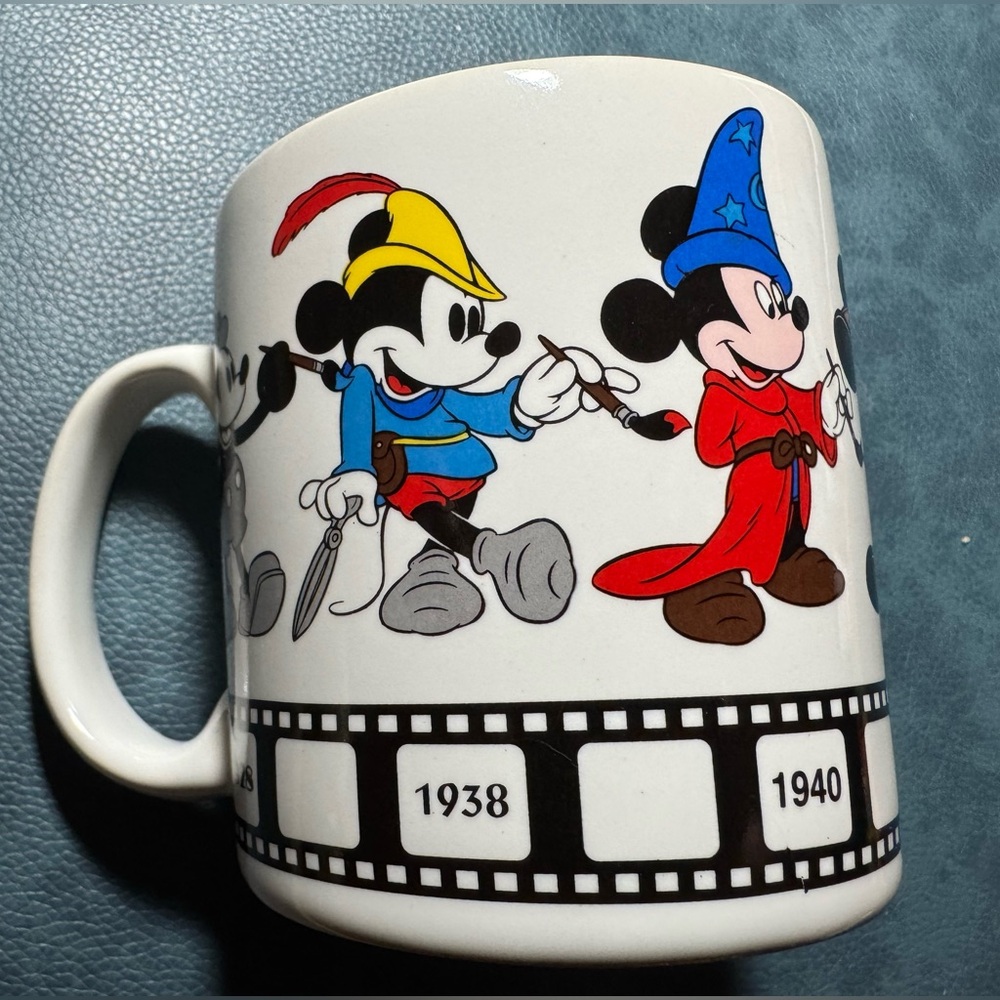 2/$20 Vintage Mickey Through the Years Cup Mug Mickey Mouse Film